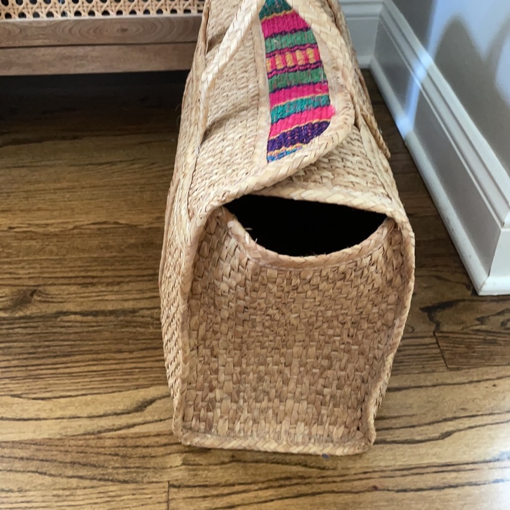 Natural straw weekender bag - Picture 4 of 13